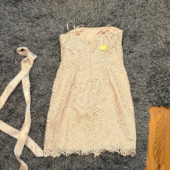 Adrianna Papell Strapless Cream Lace Dress - Picture 7 of 7